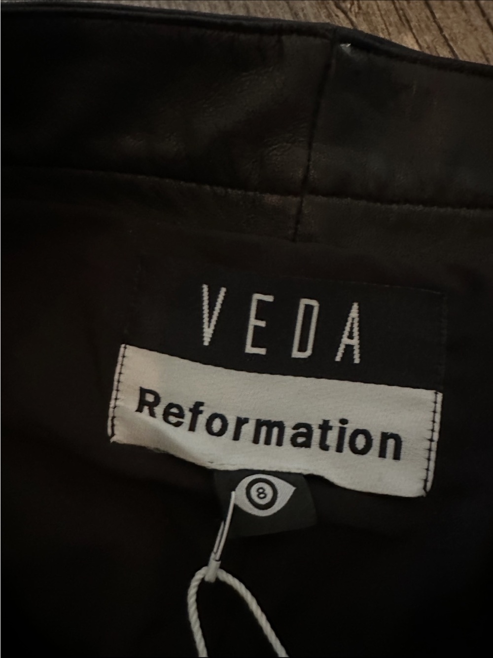 NWT Reformation Veda Kennedy Wide Leg Leather Pants 8 - Picture 3 of 4